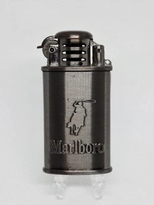 Rare Gunmetal Marlboro Cowboy Vintage Cigarette Lighter Petrol Working Order - Picture 1 of 22
