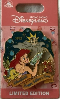 Pin HKDL - Pin Ariel Sirenita 2023 Día del Padre Edición Limitada LE 600 Foto 1 de 2