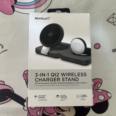 Nimbus 3-in-1 Q12 Wireless Charger Stand for Apple Devices 15w Folding New - Image 1 of 4