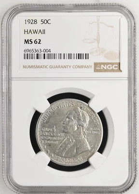 1928 Classic Commemorative Hawaiian Sesquicentennial NGC MS-62 HAWAII - Image 1 of 2