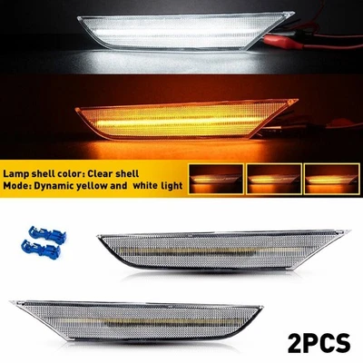 Clear LED Bumper Side Marker Lights Pair Fit For Infiniti G35 Sedan 2003-2006 - Image 1 of 4
