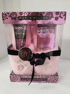 PARIS HILTON 3 Piece Pink Slipper Black Orchid Foot Pampering SET NEW - Picture 1 of 7