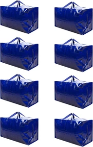 8 Stück Umzugs- und Aufbewahrungstaschen, blau robust, Alternative zu Umzugskartons - Bild 1 von 12