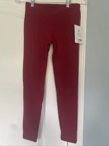 Athleta Girl Red Fleece Lined Leggings Medium 8-10 NWT - Picture 1 of 6
