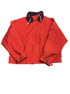 Vintage McGregor Red Jacket Size L Hooded Windbreaker Nylon Lined - Picture 1 of 11