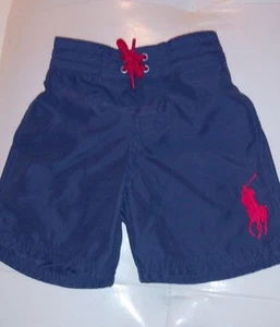 Polo Ralph Lauren Toddler Swim Trunks Navy With Red Pony - Picture 1 of 3