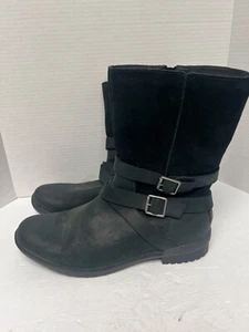 UGG Lorna Impermeable Mujer Gamuza Negra Bota Corta con Cremallera Lateral Piel Interior 12 - Imagen 1 de 11
