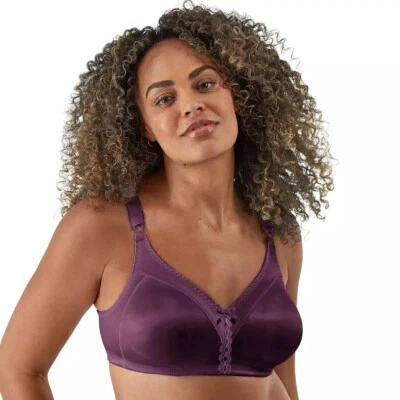 Bali Double Support Comfort-U Full Figure Wire-Free Bra DF3820 Purple 36C NWT - Image 1 of 2