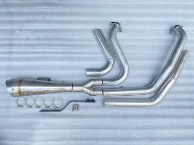 Exhaust pipes system 2 Into 1 Fit For 2017-2024 Harley Davidson Road Glide - Image 1 of 4