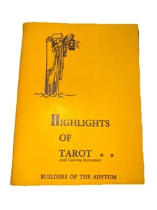 Highlights Of Tarot by Paul Foster Case Builders Of The Adytum 1970 Booklet - Imagen 1 de 2