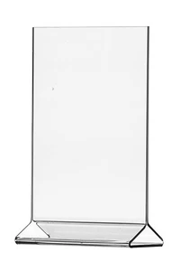 12 Pack 4”W x 6”H Sign Holder Table Tent Clear Acrylic Double-Sided Notice Frame - Bild 1 von 7