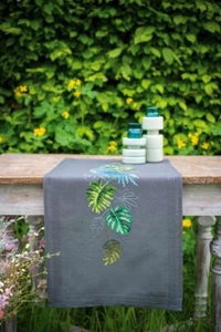 Diy Needlepoint Cross Stitch "Botanical Leaves" Embroidery Kit Printed Сanvas - Picture 1 of 2