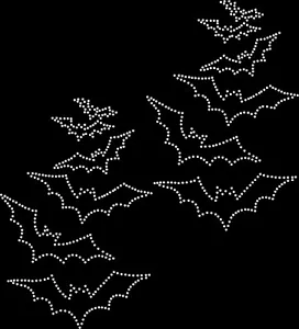 12 BAT iron-on hotfix rhinestone transfer applique crystal DIAMANTE halloween - Picture 1 of 1