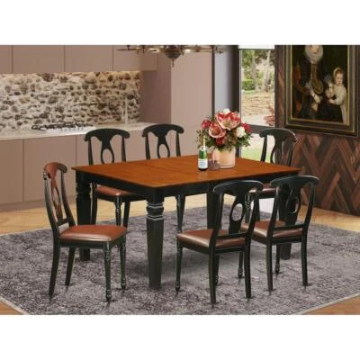 7  Pc  Kitchen  table  set  with  a  Dining  Table  and  6  Leather  Kitchen... - Image 1 of 4