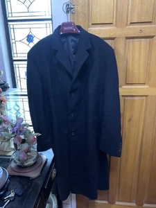 PERRY ELLIS Portfolio 3/4 Long Wool Coat Overcoat Mens Big & Tall black Read - Picture 1 of 10
