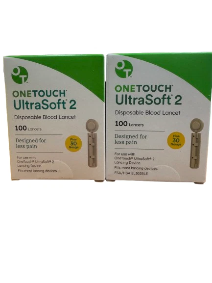 **Ультрамягкие ланцеты One Touch 2 калибра 30 для диабетиков с глюкозой в крови срок годности 2026+ - Изображение 1 из 1
