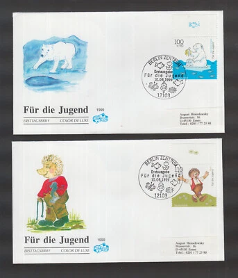 1999 GERMANY FDC/ COVER -  Youth Welfare Comics / Tabaluga / Mekki / Polar Bear. - Image 1 of 3