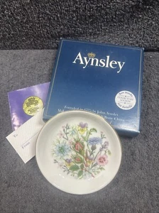 Vintage Boxed Aynsley Wild Tudor Fine Bone China Flowers Small Saucer Dish Plate - Picture 1 of 6