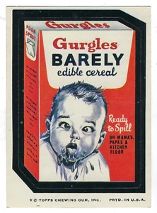 1974 Topps Wacky Packages 7th Series 7 GURGLES BARELY EDIBLE CEREAL nm- - Picture 1 of 1