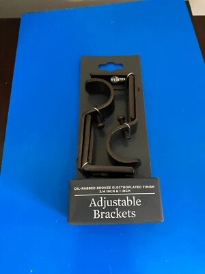 НОВЫЙ 2 PK ЛУЧШЕ ДОМА И САДЫ 3/4 «ДО 1» DIA. РЕГУЛИРУЕМЫЕ КРОНШТЕЙНЫ ДЛЯ ШТОР - Изображение 1 из 4