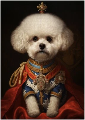Bichon Frise Royal Prince Jigsaw Puzzle 300/500/1000 Piece - Image 1 of 3