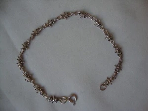 VINTAGE TEENY WINZIG 3D TEDDYBÄREN STERLINGSILBER GESTEMPELT 925 TENNISARMBAND - Bild 1 von 10