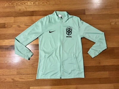 New M Nike Brazil Strike Dri-Fit Soccer Track Jacket Full Zip DX1950-390 Men - Image 1 of 4