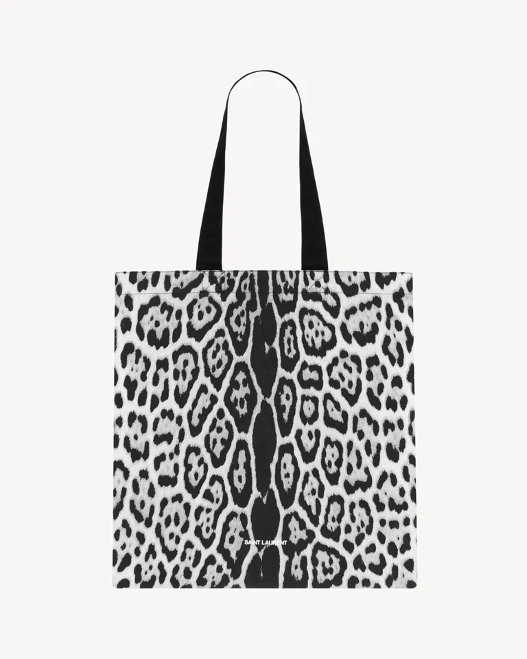 BOLSO DE MANO YSL SAINT LAURENT RIVE DROITE LEOPARDO BLANCO Y NEGRO Foto 1 de 1