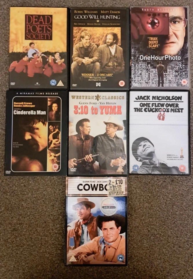 job lot of DVDs Cowboys/Cinderella Man/3:10 to Yuma/Dead Poets/One Hour Photo... - Image 1 of 1