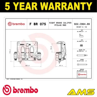 Fits Mercedes Sprinter 2.1 CDi 3.0 Brake Caliper Front Rear Right Brembo #1 - Image 1 of 4