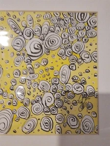 Vintage 1966 abstracto firmado Albert Smyth mate 20” x 16” - impresión 7" x 6” amarillo - Imagen 1 de 7