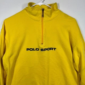 Polo Sport Quarto Zip Felpa Pullover Spell Out Giallo Tg Large Vedi Foto - Foto 1 di 8