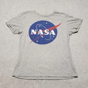 Camisa NASA Juvenil Extra Grande Manga Corta Gris EE. UU. Espacio Logo Buzz Aldrin - Imagen 1 de 8
