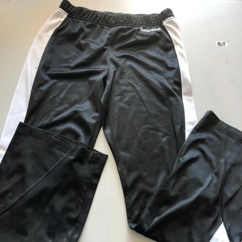 oakland raiders track pants womens large l black white  wide leg sporty oak bj Cover