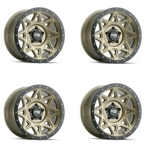 Set 4 18" Dirty Life Theory 18x9 Matte Gold W Simulated Ring 5x5 Wheels 0mm Rims - Picture 1 of 6