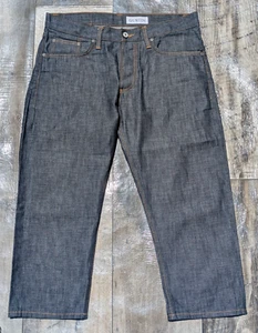 Mens Gustin #37 9oz Light Japan Selvedge Denim Cropped Slim Jeans 34x22.75 Raw - Picture 1 of 15