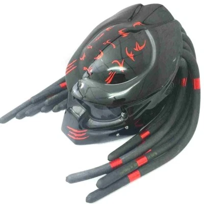 2019 Glossy Black Predator Helmet Motorcycle Handicraft Casco Novelty ヘルメット : XL - Image 1 of 4