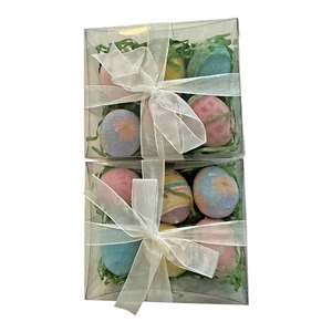 Sugared Beaded Egg Ornament Decor 12 pc Set Spring Easter Holiday Sparkling 3" - Picture 1 of 13