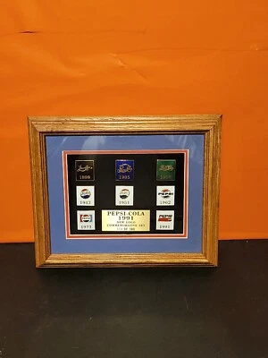 Rare Vintage Framed Pepsi-Cola 1991 New Logo Commemorative Pin Set 100/500 - Image 1 of 4