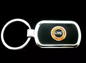 Rare Vintage GMC Black Onyx w/ Silver Trim Key Chain-Free Engraving on back - Picture 1 of 2