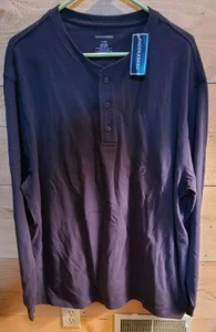 Saddlebred Mens Black Stretch Long Sleeve Casual Pullover Henley T Shirt Size XL - Picture 1 of 5