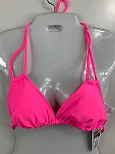 No Boundaries NOBO Juniors Bathing Suit Bikini Top Large Solid Pink Padded NWT - Picture 1 of 5