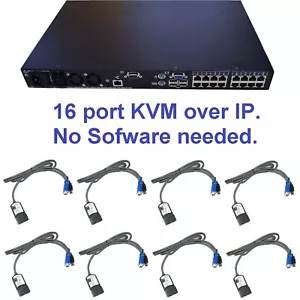 IBM GCM2 39M2878 1735-GX2 16 port KVM IP Switch + 8x 39M2899 USB cable modules - Picture 1 of 1
