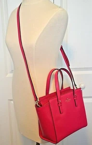 Kate Spade Purse Pink Leather Crossbody Shoulder Bag Grand St Hayden Satchel New - Picture 1 of 11
