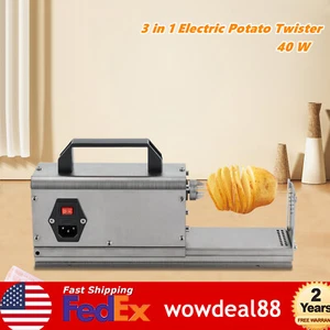 Electric Twisted Spiral Potato Cutter Auto French Fry Twisted Potato Tower 110V - Picture 1 of 15