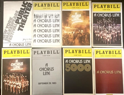 A CHORUS LINE  Public Theatre OG to Revival Rare 31 year Ten Playbill Collection - Image 1 of 4