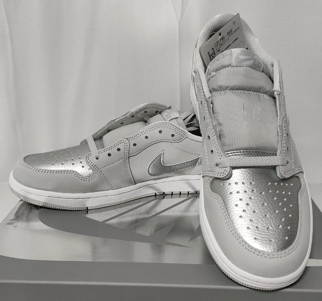 Jordan 1 Retro Low Metallic Silver White | eBay