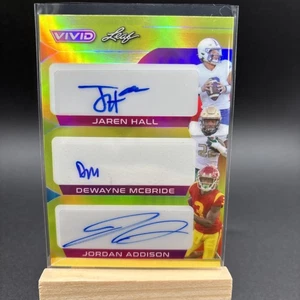 2023 Leaf Vivid Addison, Hall, McBride Triple Auto #8/10BYU USC UAB Addison Jers - Picture 1 of 4