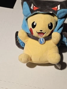 Pokémon Pikachu Plush Mega Charizard X Costume Cosplay 9 Inch Removable Hood - Picture 1 of 8