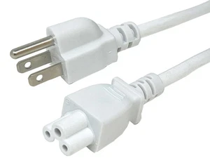 SF-Kabel 6 Fuß 18 AWG 3-Steckplätze Laptop Netzkabel IEC320 C5 zu NEMA 5-15P - weiß - Bild 1 von 3